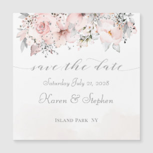 Convite Magnético Blush Peony Silver Eucalyptus Casamento Salve A Da