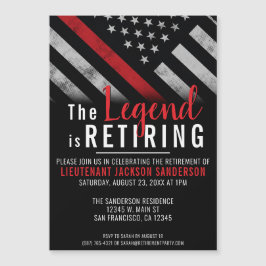 Convite Magnético Bombeiro Aposentado Sinalizador da Linha Vermelha