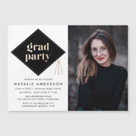 Convite Magnético Bonés desligados da Festa de formatura de fotos