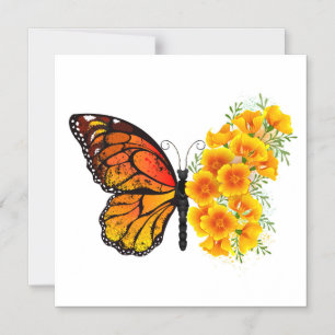Convite Magnético Borboleta Flor com Papagaio Amarelo da Califórnia