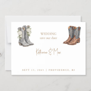 Convite Magnético Botas de Cowboy Casamento Salvar a Data
