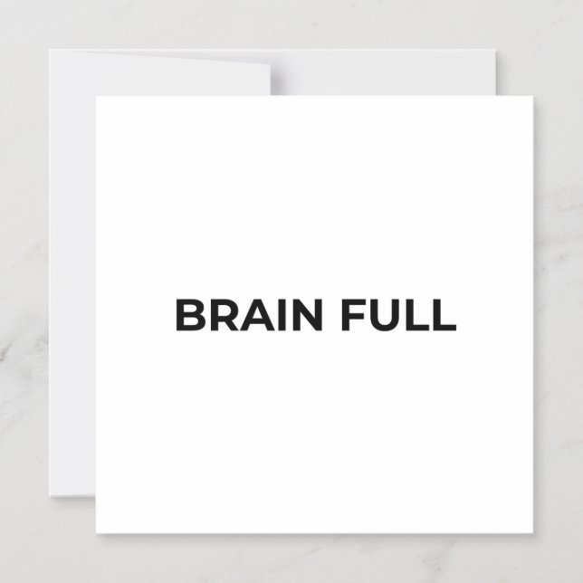Convite Magnético Brain Full Minimalist Typographic Magnetic  (Frente)