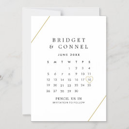 Convite Magnético Bridget Geométrico Moderno Casamento Salve a Data