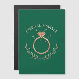 Convite Magnético Brilho Eterno   Anel de Diamante em Ouro Rosa Eleg