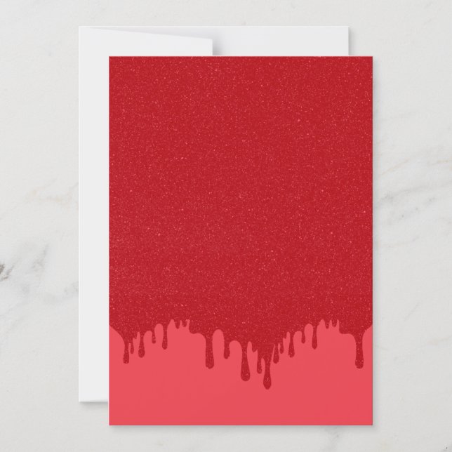 Convite Magnético Brilho Vermelho Tomate Gotejante (Frente)