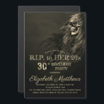 Convite Magnético Cabelo assustador RIP para sua Festa de aniversári<br><div class="desc">Um passado noturno sem lua,  coberto de metade do crânio,  desvaneceu-se em nada de R.I.P. para o Convite de festas de 20 dela. Design original por Holiday Hearts Design (todos os direitos reservados).</div>