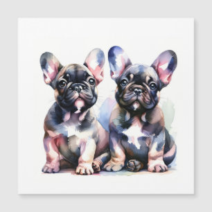 Convite Magnético Cachorros bonitos de Bulldog Francês