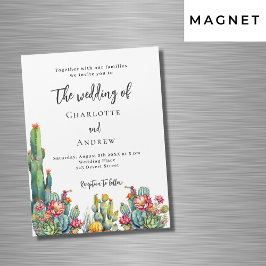 Convite Magnético Cactus floresce casamento de luxo