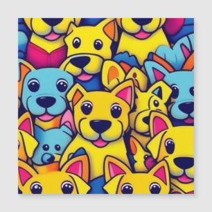 Convite Magnético Cães amarelos, cães felizes