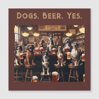 Convite Magnético Cães. Cerveja. Sim. Cães Engraçados
