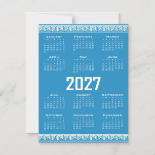 Convite Magnético Calendário 2027, Fretwork Grego, Cosmic Latte em A