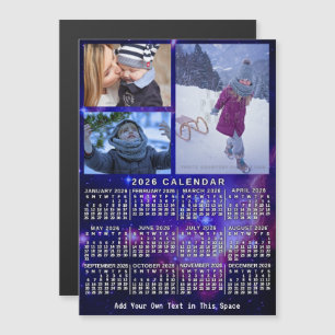 Convite Magnético Calendário Anual Espaço Nebulosa 3 Fotos Personali