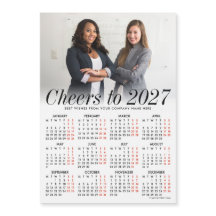 Calendário Branco de Foto Personalizada 2027 com C