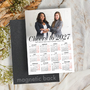 Convite Magnético Calendário Branco de Foto Personalizada 2027 com C