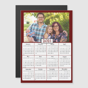 Convite Magnético Calendário da Mini 2021 de Fotos da Família