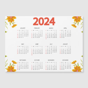 Convite Magnético Calendário de Exibição de Ano de Cheio 2024 - Míni