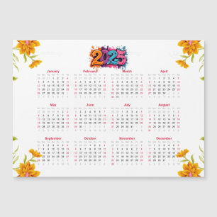 Convite Magnético Calendário de Exibição de Ano de Cheio 2025 - Míni