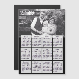 Convite Magnético Calendário de Fotos Personalizadas a Preto e Bran