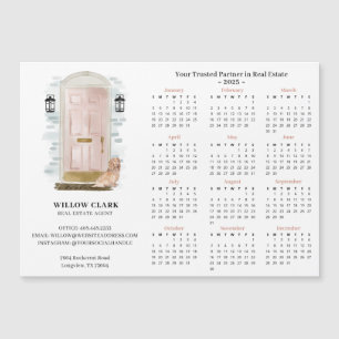 Convite Magnético Calendário de Imóveis de Portas Aquáticas Rosa-Ros