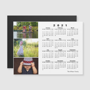 Convite Magnético Calendário de Três Fotos 2021