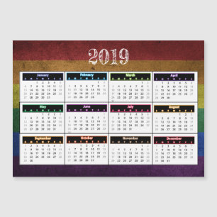 Convite Magnético Calendário do Miniímã do Rainbow 2019