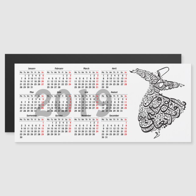 Convite Magnético Calendário do Whirling Dervish 2019 (Frente/Verso)