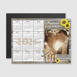 Convite Magnético Calendário Mini 2021 de Fotos de Casamento com Gir