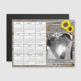 Convite Magnético Calendário Mini 2021 de Fotos de Casamento com Gir