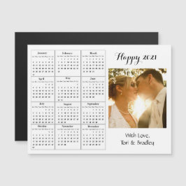 Convite Magnético Calendário Mini Branco Foto Casamento 2021