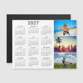 Convite Magnético Calendário Personalizado de Colagem de Fotos 2025