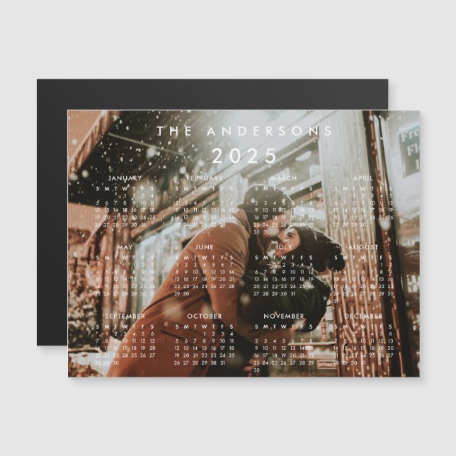 Convite Magnético Calendário Personalizado de Foto 2025 (Frente/Verso)