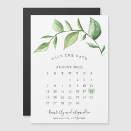 Convite Magnético Calendário Rustic Greenery Salve a Data