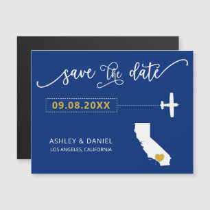 Convite Magnético California Wedding Save the Date Card, Mapa