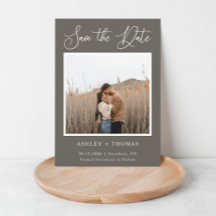 Caligrafia Elegante Foto de Casamento Rústico