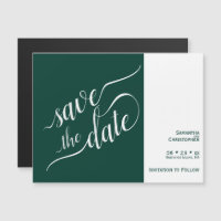 Caligrafia moderna Emerald Wedding Salvar a Data