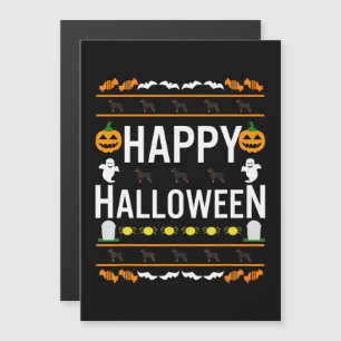Convite Magnético Camiseta de Cachorro Rottweiler Halloween Preguiço