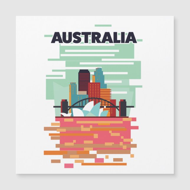 Convite Magnético cartaz de viagem da Austrália (Frente)