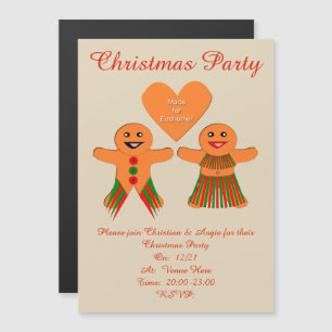 Convite Magnético Casal de pão de Natal bonito personalizado