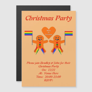 Convite Magnético Casal de Pão de Natal para Homens gay