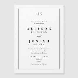 Convite Magnético Casamento Clássico Monograma Save The Date