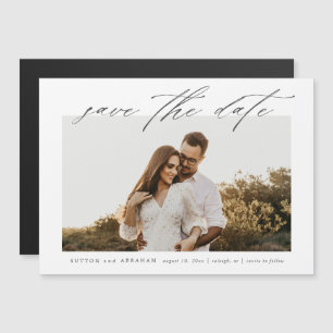 Convite Magnético Casamento com Foto Simples para Salvar Data