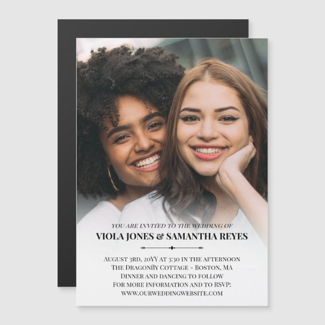 Convite Magnético Casamento com fotos simples (Frente/Verso)