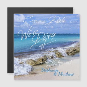 Convite Magnético Casamento da BeACH SHORE da BAHAMAS Salvem a data