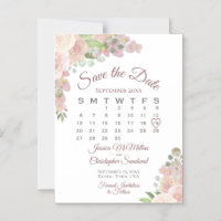 Casamento de Calendário Floral Rosa Russo Salve a