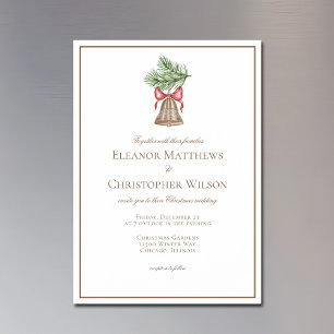 Convite Magnético Casamento de Feriado Minimalista de natais vintage