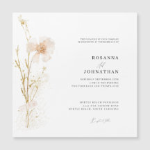 Casamento de Flores Prensadas Românticas Douradas