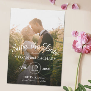 Convite Magnético Casamento de Foto Clássico Salve a Data Personali