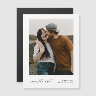Convite Magnético Casamento de Foto com Script Minimalista Salvar a 