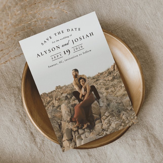 Convite Magnético Casamento de Foto Elegante Clássico Salvar a Data (Criador carregado)