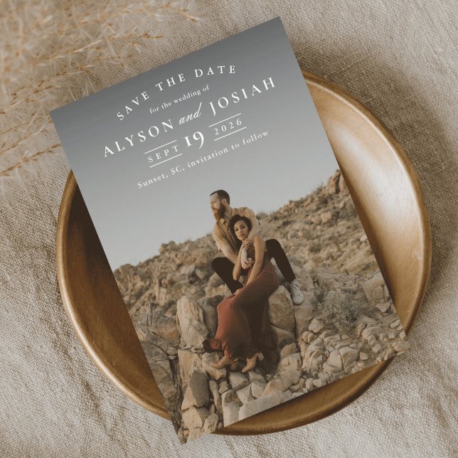 Convite Magnético Casamento de Foto Elegante Clássico Salvar a Data (Criador carregado)